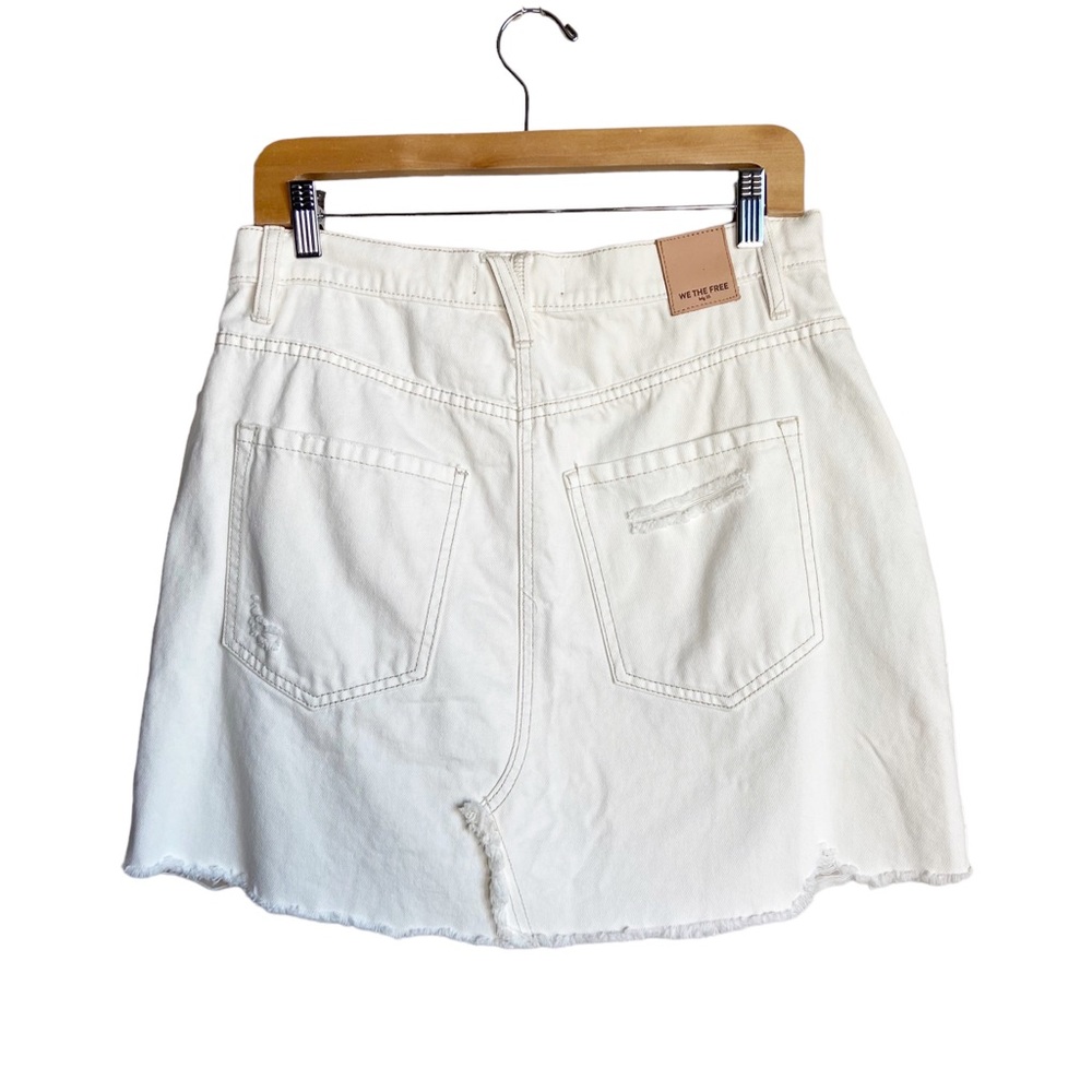 Free People Brea Cutoff Denim Skirt in Deco White Size 30 Waist - Picture 5 of 8